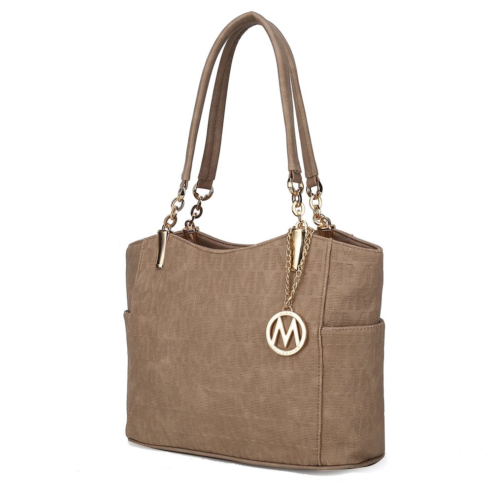 Shoulder Handbag Vegan Leather Satchel-Tote Bag, Top-Handle Purse, :|
